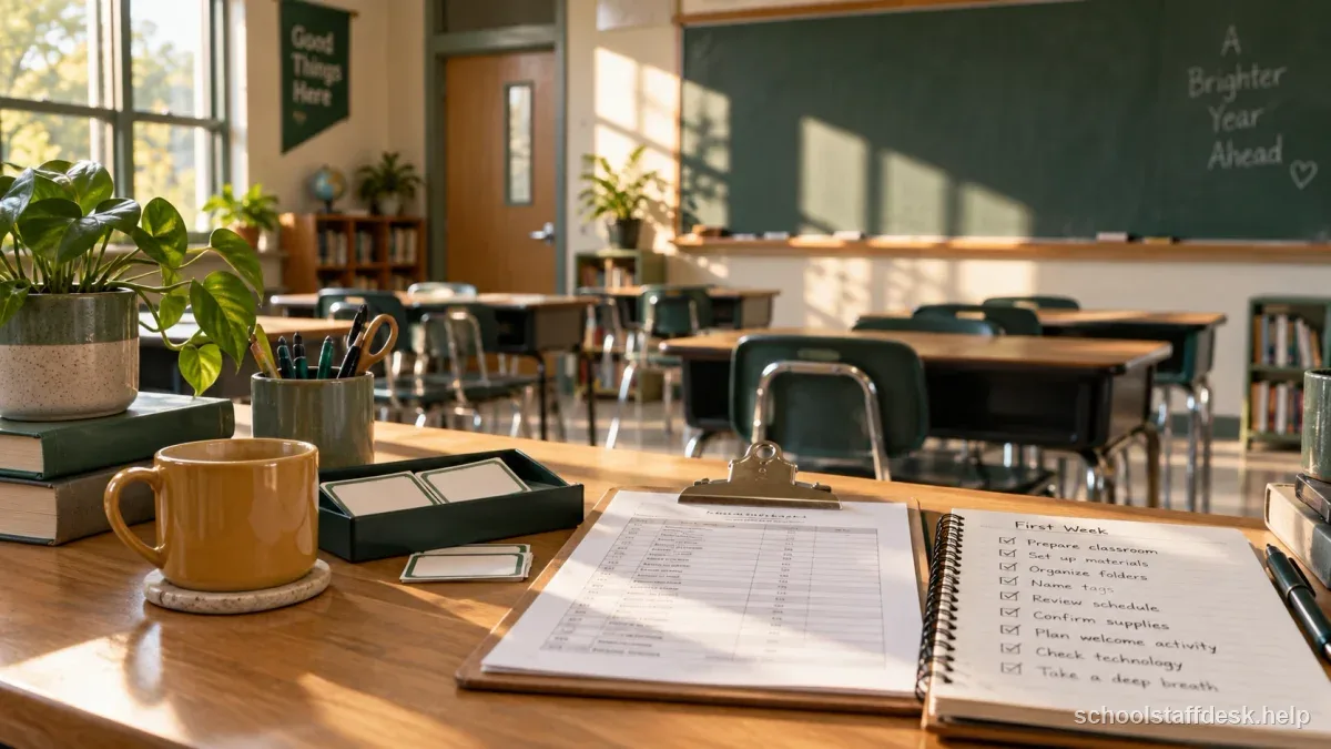 Your First Week as a New Teacher: A Concrete Checklist: related school staff guide thumbnail